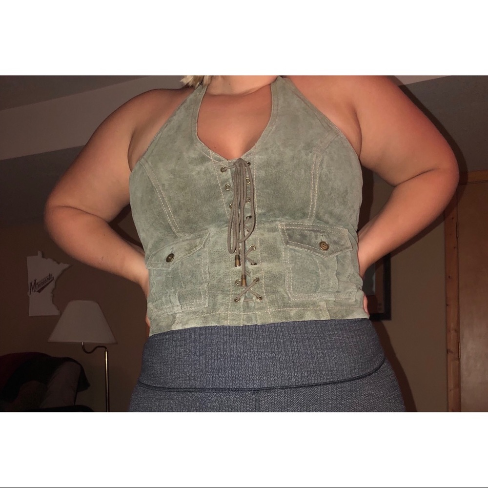 Genuine Leather Crop Top